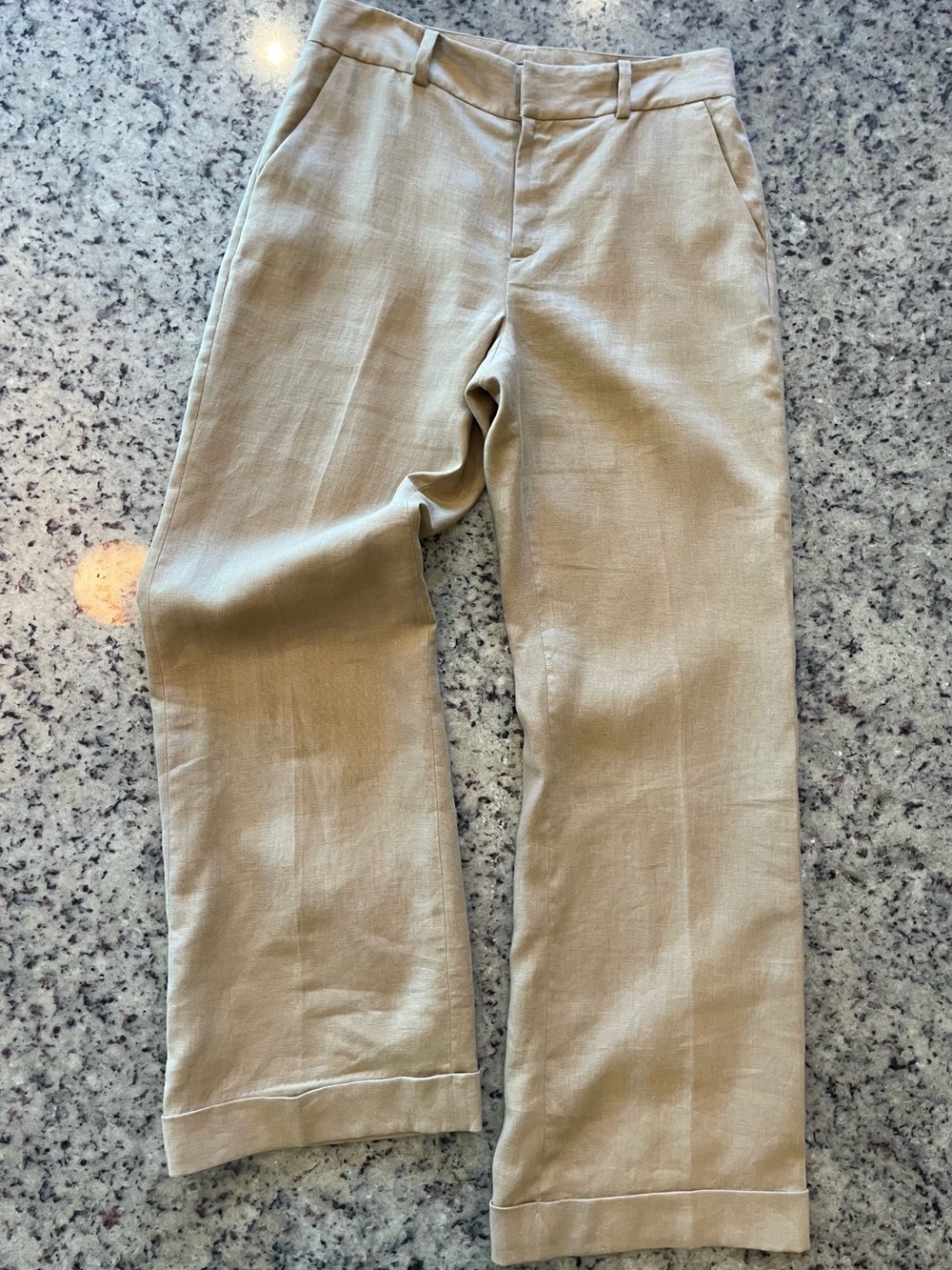 Ralph Lauren 100% linen cuffed trouser Pants - Tan 8 - Picture 1 of 9